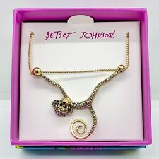 Betsey Johnson Welcome to The Jungle Gold Tone Monkey Pendant Necklace