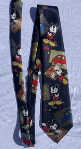 Disney Mickey Unlimited Men's Tie Blue~ Graphic~Mickey Mouse~Puzzle~Mickey - Picture 1 of 5