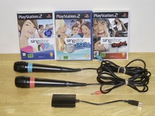 🎤 PS2 SingStar Bundle - 2 MicroPhones & 3 Games - 90's,Party & Rocks 🎤