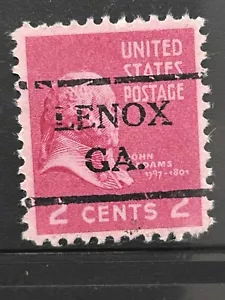 Estampilla precancelada de dos centavos John Adams Prexy tipo 729 de Lenox, Georgia - Imagen 1 de 1