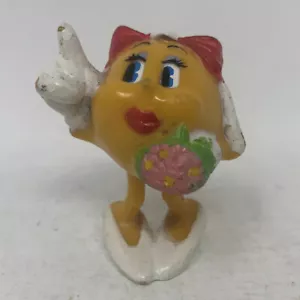 Ms Pacman PVC Figure Bride Wedding 1982 Coleco Pac-Man Cake Topper Vintage - Picture 1 of 6