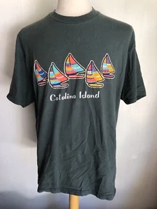 CATALINA ISLAND Official Men's Vintage 90's Sailboat California T-Shirt Size XL - Picture 1 of 4