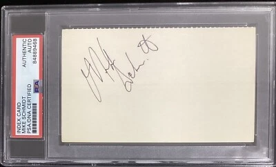 Mike Schmidt￼￼ Signed Index Card Baseball HOF Phillies Vintage Autograph PSA/DNA - Image 1 of 2