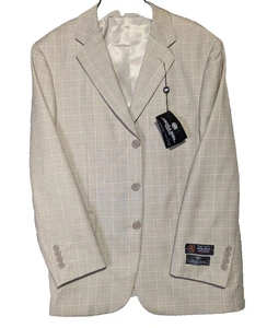 NWT Circola Moda Suit Jacket Men Microtech Super Deluxe High Twist Beige 40/34 - Picture 1 of 21