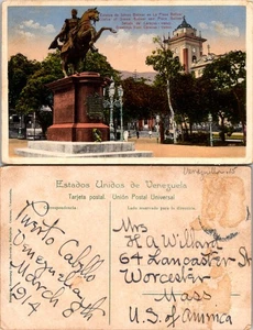 Postal Venezuela Caracas Simón Bolívar Estatua y Plaza - Imagen 1 de 1