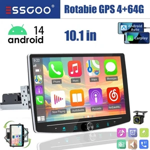 Radio estéreo para automóvil Android 14 64G única 1 DIN 10,1"" GPS Carplay Bluetooth CAM - Imagen 1 de 16
