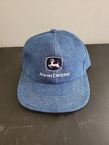 Vintage John Deere Snapback Hat Cap Denim Blue - Picture 1 of 4