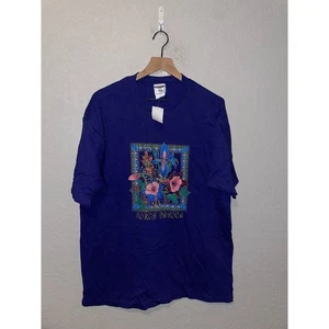 Camisa De Colección Dakota del Norte Flores Salvajes Flor Gráfico Púrpura Años 90 Camiseta De Colección Grande - Imagen 1 de 11