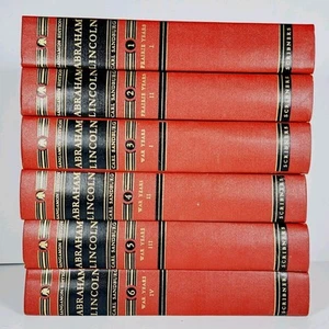COMPLETE Set 6 Abraham Lincoln Carl Sandburg Biography HC Civil WAR Prairie Year - Picture 1 of 10