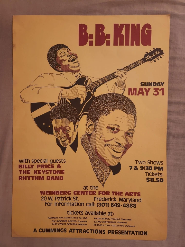 B.B. King Vintage Original 1981 Concert Poster-Excellent Condition-Very Nice! - Image 1 of 1