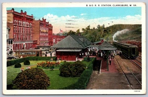 K39/ Clarksburg West Virginia Postcard c1910 B&O Railroad Depot 274 - Picture 1 of 4