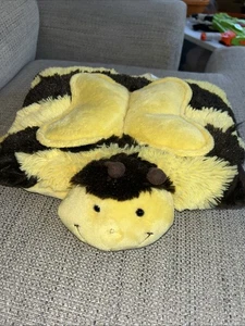2010 Pillow Pet Pee Wees Bumbly Bumble Bee 12” Yellow & Brown Plush Missing Nose - Picture 1 of 11