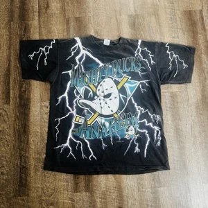 Vintage 1993 Salem Mighty Ducks Anaheim Hockey Lightning Tee XL RARE DISNEY HERREN - Bild 1 von 5