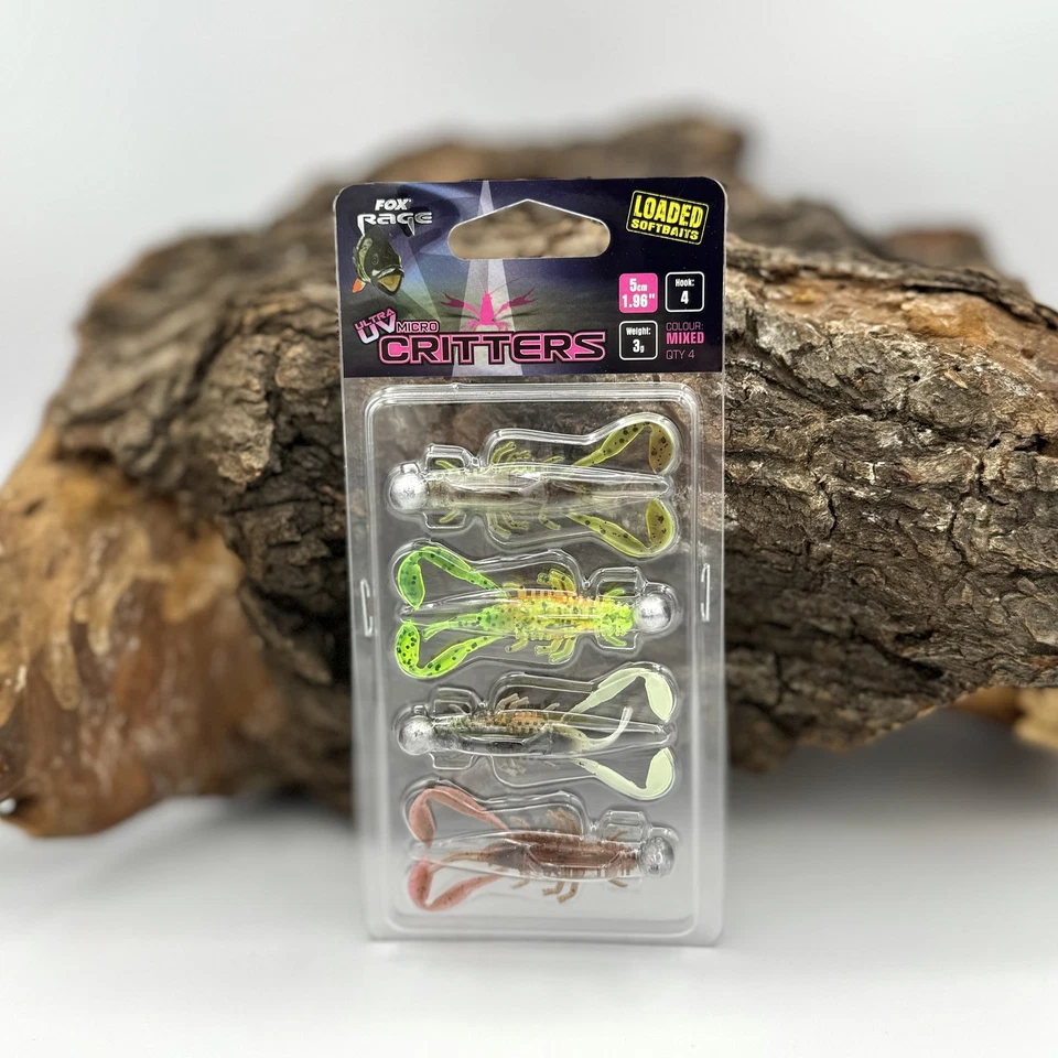 Fox Rage Ultra UV 5cm 3g Micro Critter Mixed Colour Loaded Softbaits Lure Pack - Bild 1 von 4