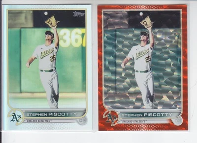 2 - 2022 Topps STEPHEN PISCOTTY Rainbow Foil + Orange Ice /299 A's #349 - Image 1 of 2
