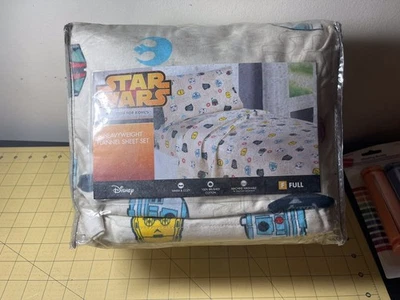 Juego de sábanas de franela completo Star Wars Disney Kohls juego de 4 piezas—NUEVO Foto 1 de 4
