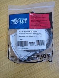 K Tripp Lite Mini DisplayPort 1.2 to DVI Active Adapter Cable 3' P586-003-DVI-V2 - Picture 1 of 2