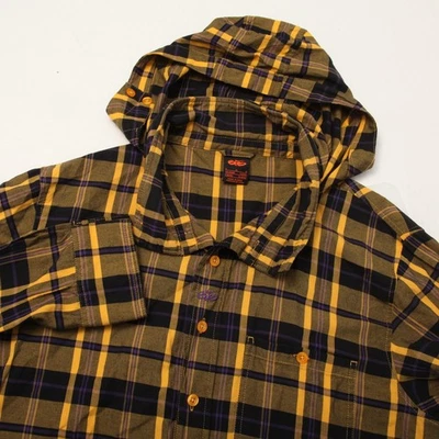 Camisa Nike 6.0 Para Hombre Grande Amarilla Negra A Cuadros Franela Con Capucha Manga Larga Informal Foto 1 de 4