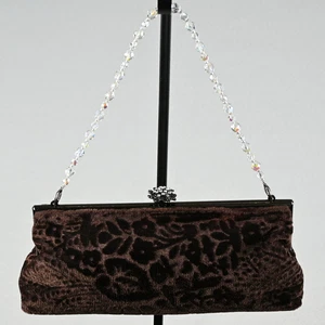 Bolso sin asas Kate Landry de noche con cuentas de cristal correa extraíble floral en relieve - Imagen 1 de 9