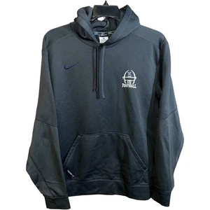 Nike Hoodie Sweatshirt Men’s Size XL Black Blue Therma-Fit Schools Football Logo - Picture 1 of 6
