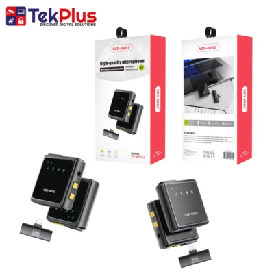 Ven-Dens Wireless Microphone for iPhone and Android with Type-C & Lightning