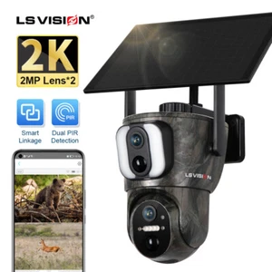 4G Solar Security Camera Dual-lens PTZ Trail Hunting Construction Site Farm 2K - Imagen 1 de 7