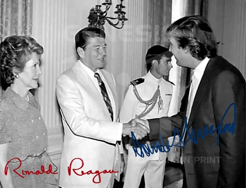 1983 PRESIDENT RONALD REAGAN DONALD TRUMP SIGNED AUTOGRAPH 8.5X11 PHOTO REPRINT Cover