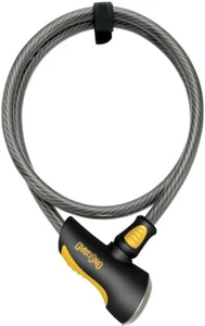 OnGuard Akita Non-Coil Cable Lock with Key: 10' x 12mm, Silver/Black/Yellow - Picture 1 of 1