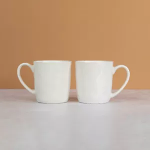 Set of 2 off-White Coffee Mugs Stoneware Pebble Tea Cups Hot Drink Rustic Earthy - Picture 1 of 5