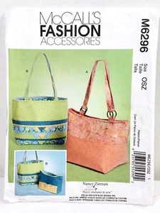 McCalls Sewing Pattern M6296 Totes Bags Handbags Purse Nancy Zieman - Picture 1 of 10