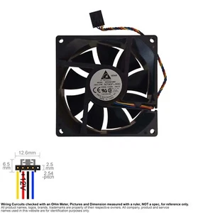 Fan Muffin Cooling DC 12V DC12V 12VDC  92mm 92x92x32 Delta EFC0912BF Dell 0N790P - Picture 1 of 3