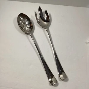 Juego de cuchara y tenedor para servir ensaladas chapado en plata vintage de 12 pulgadas - Imagen 1 de 3