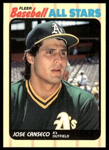 1989 Fleer Baseball All-Stars #5 Jose Canseco   Baseball Oakland Athletics