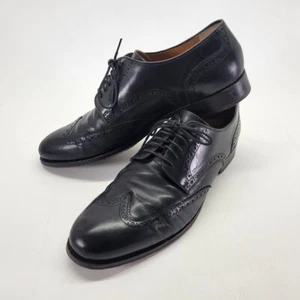 Zapatos con punta de ala Cole Haan EE. UU. 11 EU 44 Brogue clásicos americanos cuero negro - Imagen 1 de 10