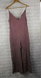 Zimmermann womens jumpsuit playsuit maroon white polka dot print 0 v-neck - Picture 1 of 8