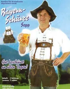 Bayern-Schürze Sepp Lederhosen Kostüm Fasching Karneval Bierfest Grillschürze - Bild 1 von 1