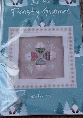 JUST NAN FROSTY GNOMES CROSS STITCH CHART & EMB PACK - Image 1 of 4