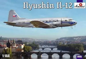 Kit modelo de plástico 1/144 Ilyushin IL-12 avión de pasajeros checo Amodel 1445 - Imagen 1 de 12