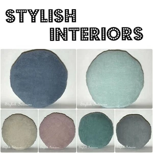 Handmade Round Fernando Suede-Like Cushion Cover Circle Bed Sofa PillowCase - Picture 1 of 23