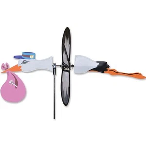 Stork Girl 22" Whirligig Petite Staked Wind Spinner PR 25185 - Picture 1 of 1