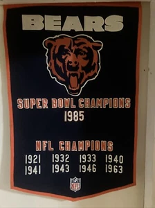 Chicago Bears NFL Dynasty Banner 24x36”Wool Embroidered,by Winning Streak - Picture 1 of 6