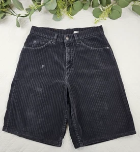 Pantaloncini vintage Levi's 565 Student in velluto a coste grigio vita alta gamba larga taglia 30 - Foto 1 di 9