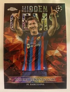 2023 Topps UCC Chrome Robert Lewandowski Hidden Gems Rare Case Hit Barcelona