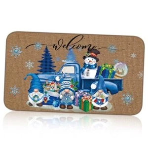 Christmas Door Mats Winter Door Mat Non Slip Farmhouse Welcome Mats Snowflake - Picture 1 of 6