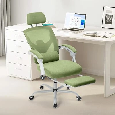Green Home Office Desk Chair Reclining High Back Mesh Swivel Rolling Task Chair - Image 1 of 4