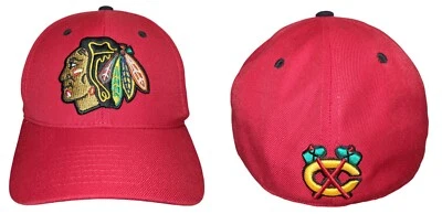 Zephyr CHICAGO BLACKHAWKS Fitted Hat Baseball Cap NHL Size 7 1/2 Red Wool Acryli - Image 1 of 4