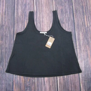 Marine Layer NEW NWT Womens Large Faded Black Luxe Ribbed Tank Top - Picture 1 of 5