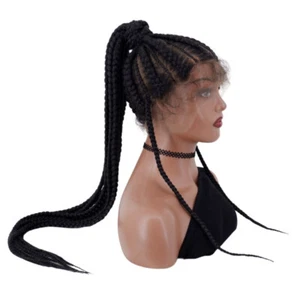 360 Full Lace Braided Wigs for Black Women 38inch Knotless Braided Wig Baby Hair - Picture 1 of 7