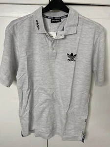 Adidas Mens White Grey Marl Golf Polo Shirt - Size 38-40 NWT - Picture 1 of 7