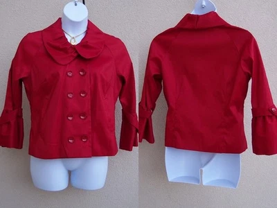Samuel Dong NEW red jacket size XL portrait collar lined POCKETS blazer topper - Image 1 of 4